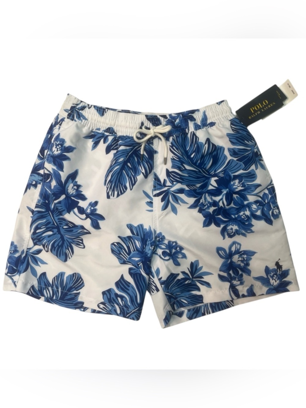 Sz various polo Men's Blue Floral Swim Trunks
